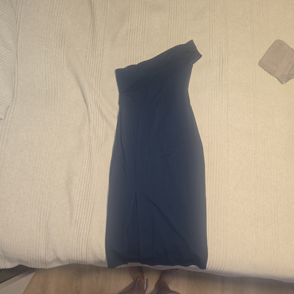 Lulu's Navy One Shoulder Dress